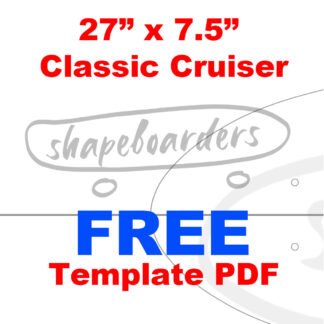 27" Classic Cruiser Skateboard Template